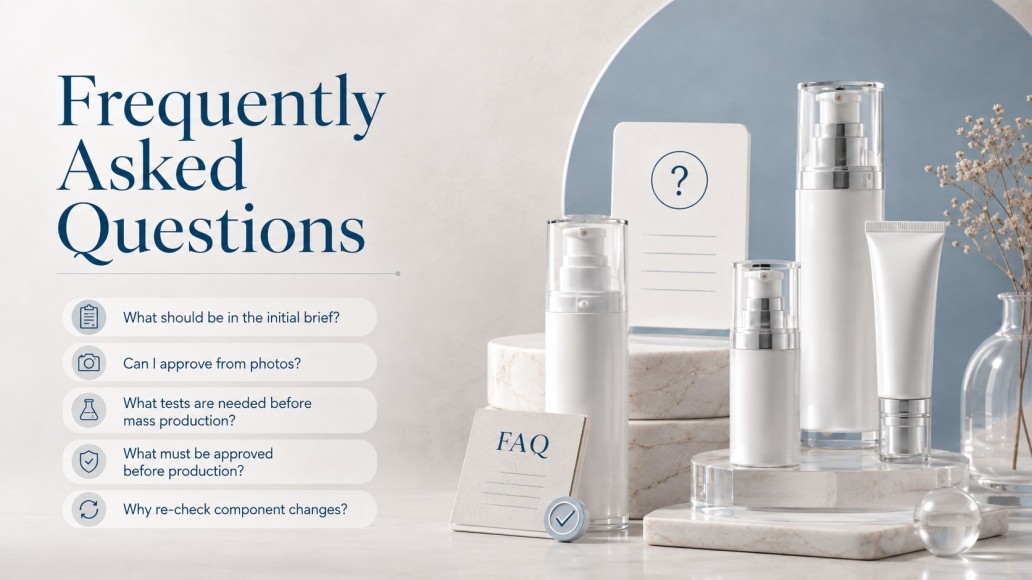 Airless cosmetic packaging FAQ covering samples, testing, approvals and component changes Airless cosmetic packaging FAQ covering samples, testing, approvals and component changes