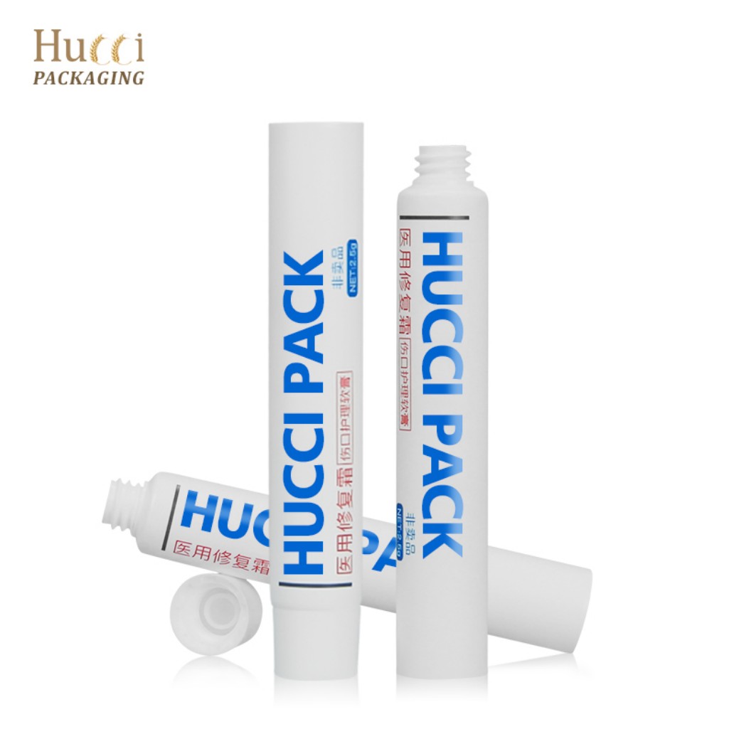 1ml-5ml White PE Ointment Tubes with PP Screw Caps, Custom Logo Printing Wholesale Packaging.