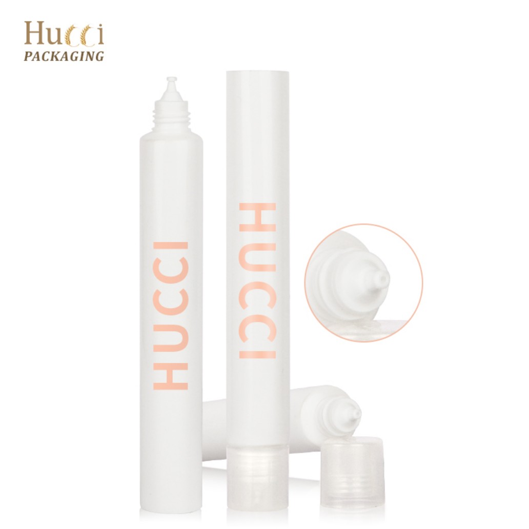 3-10ml White PE Nozzle Tube with Clear PP Cap, Custom Logo Wholesale Packaging.