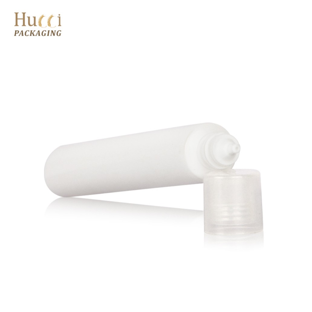 3ml Empty White PE Cosmetic Tube with Clear Cap, Customized Wholesale Packaging.}