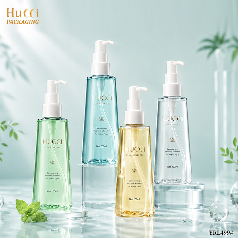 200ML Clear Plastic Cosmetic Bottle with Lotion Pump and Fine Mist Spray Cap for Serum and Cleansing Oil}